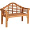Eucalyptus Wood Folding Patio Bench 49" with Back and Arm Support